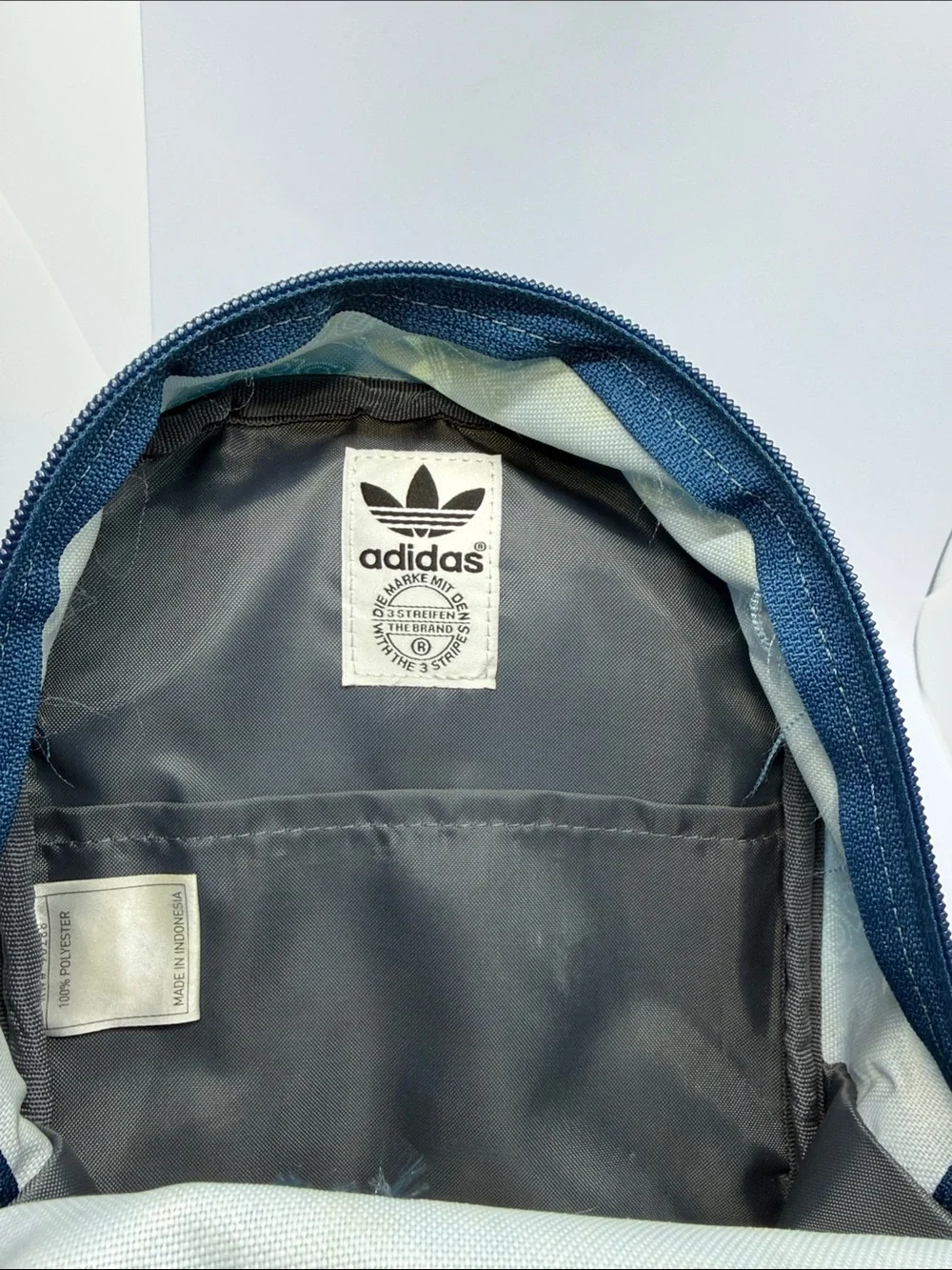 adidas Teal Blue Kids Mini Backpack with Trefoil Print